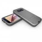 Wholesale Galaxy S6 Strong Armor Hybrid with Stand (Space Gray)